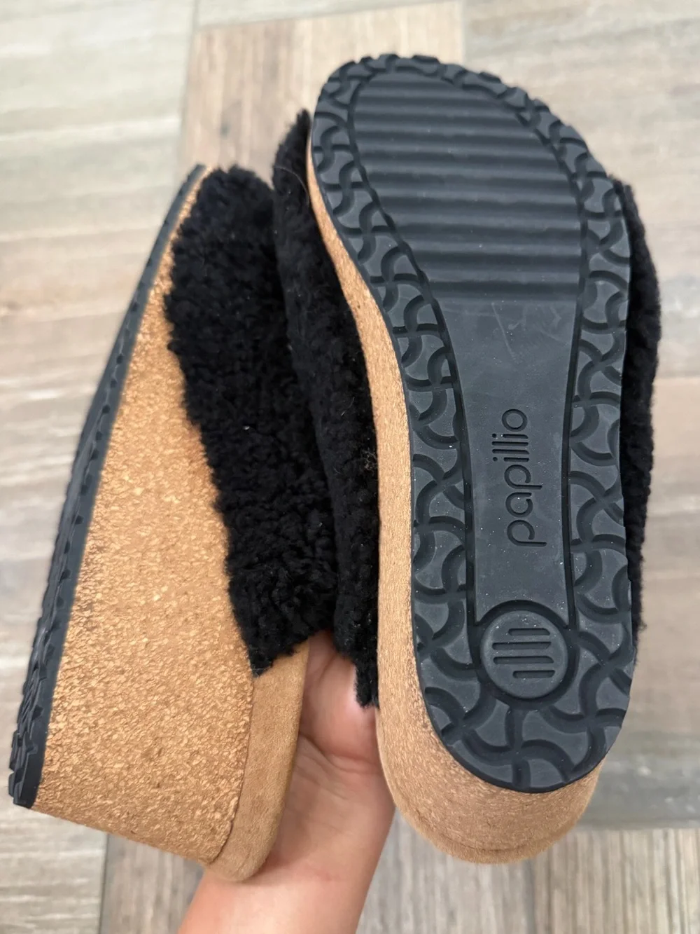 Birkenstock Papillio Namica Teddy sandals wedges size 10